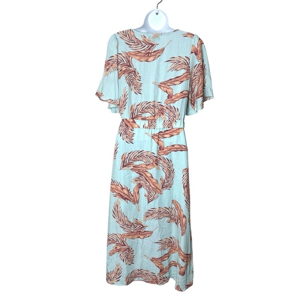 Lucy Paris Palm Leaf Dress Cutout Midi Small - Picture 3 of 13